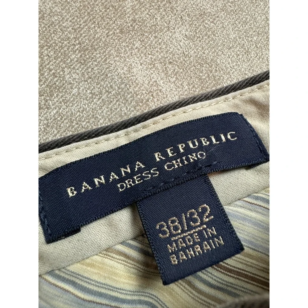Banana Republic Mens Mid Rise Straight Leg‎ Pockets Grey Dress Chino Pants 38/32